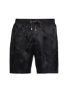 Dolce & Gabbana Men's Monogram Print Swim Trunks In Nero