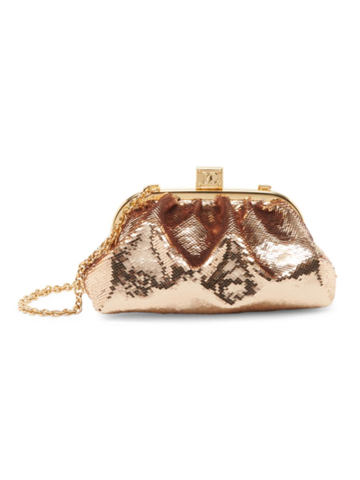 Dolce & Gabbana Maria Medium Sequinned Satin Clutch Bag In Gold