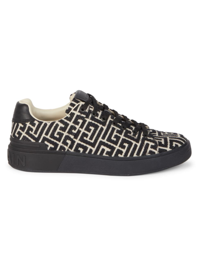 Balmain B Court Monogram Jacquard Low Top Sneaker In Multi