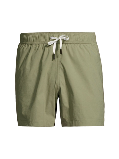 Onia Charles 5 Nylon Blend Solid Regular Fit Swim Trunks In Sage Green