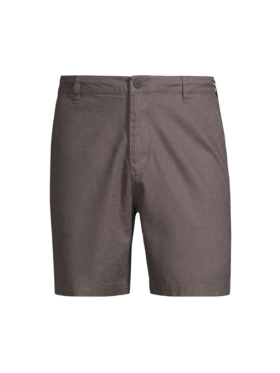 Onia Traveler Straight-leg Linen-blend Bermuda Shorts In Charcoal