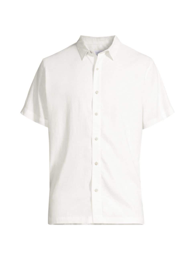 Onia Short Sleeve Button Down Regular Fit Shirt In White