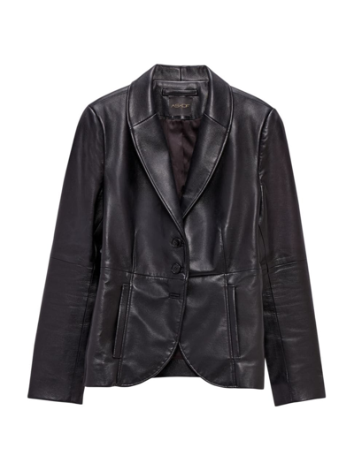 As By Df Women's Denise Tailored Recycled Leather Blazer In Black