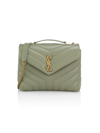 Saint Laurent Loulou Small Quilted Leather Shoulder Bag In Green