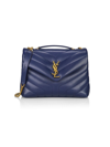 Saint Laurent Women's Loulou Small Chain Bag In Quilted ''y'' Leather In Medium Blue