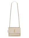 Saint Laurent Women's Sunset Medium In Smooth Leather In Crema Soft