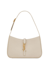 Saint Laurent Le 5 À 7'  White Hobo Shoulder Bag With Cassandre In Leather In Crema Soft