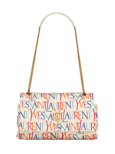 Saint Laurent Women's Jamie Medium Chain Bag "carré Rive Gauche" In Printed Yves Silk In Multicolor