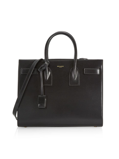 Saint Laurent Sac De Jour Nano Shiny Leather Satchel Bag In Black