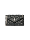 Saint Laurent Loulou Toy Puffer Leather Crossbody Bag In Nero