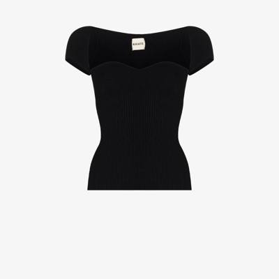Khaite Ista Stretch Matte Viscose Cap-sleeve Top In Black Khaite Ista Stretch Matte Viscose Cap-sleeve Top In Black