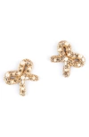 Deepa Gurnani Elsa Bow Imitation Pearl Earrings In Gold