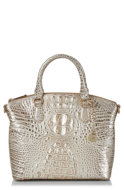 Brahmin Duxbury Croc Embossed Leather Satchel In Golden Glow