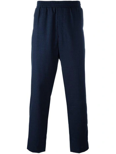 Ami Alexandre Mattiussi Elasticized Waist Carrot Fit Trousers In Blue