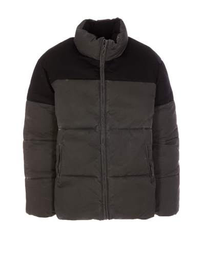 Guess Gusa Canvas Puffer Down Jacket In Black