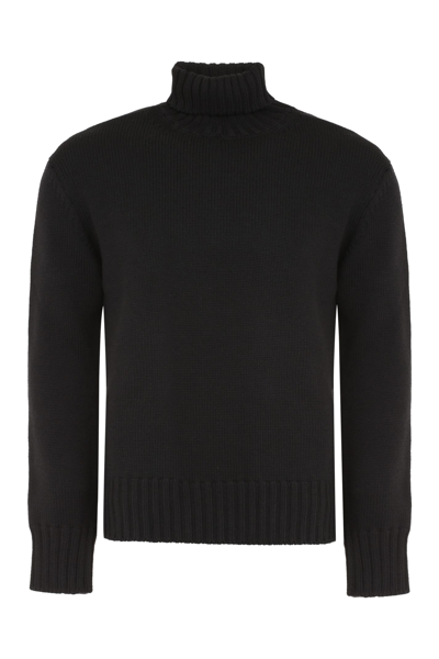 Piacenza Cashmere Virgin-wool Turtleneck Sweater In Black