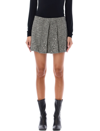Durazzi Milano Rivet-detail Pleated Mini Skirt In Grey Melange