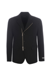 Dsquared2 Ceresio 9 Stretch Cool Wool Zip Blazer In Nero