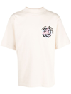 Enterprise Japan S/s State Of Alert Cream Cotton T-shirt With Back Graphic And Slogan In Beige