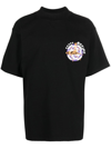 Enterprise Japan S/s State Of Alert Black Cotton T-shirt With Back Graphic And Slogan In Nero