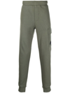 C.p. Company Logo-patch Track Pants In Verde