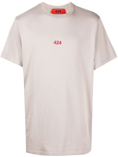 Fourtwofour On Fairfax Beige Cotton T-shirt