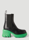 Bottega Veneta Leather Platform Chelsea Boots In Black-parakeet