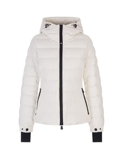 Moncler Lamoura Hooded Grosgrain-trimmed Quilted Down Ski Jacket In White