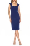 Alexia Admor Harper Cap Sleeve Corset Midi Dress In Cobalt