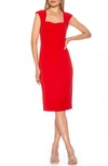 Alexia Admor Harper Cap Sleeve Corset Midi Dress In Red