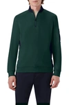 Bugatchi Mixed Media Quarter Zip Pullover In Emerald