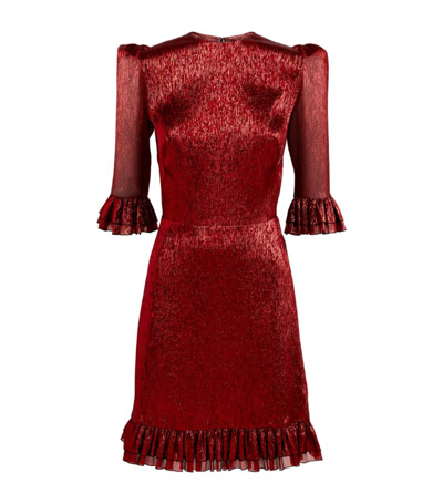 The Vampire's Wife Falconetti Metallic-thread Silk-blend Midi Dress In Red