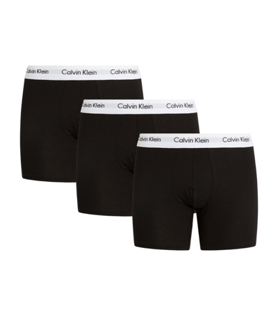 Calvin Klein Mens Underwear 3 Pack Boxer Briefs In Black Fabric