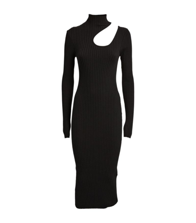Anine Bing Victoria Cut-out Sweater Dress In Black