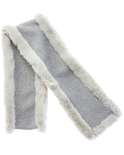 Adrienne Landau Rhinestone Wool-blend Scarf In Grey