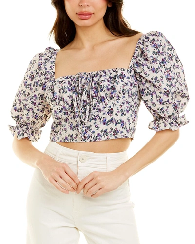 70/21 Floral Top In Blue