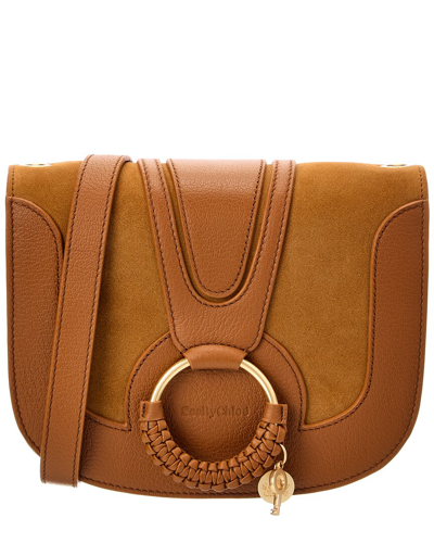 See By Chloé See By Chloe Hana Small Leather & Suede Crossbody In Brown