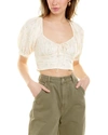 70/21 Printed Crop Top In Beige