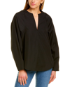 Vince Shaped V-neck Popover Top In Black