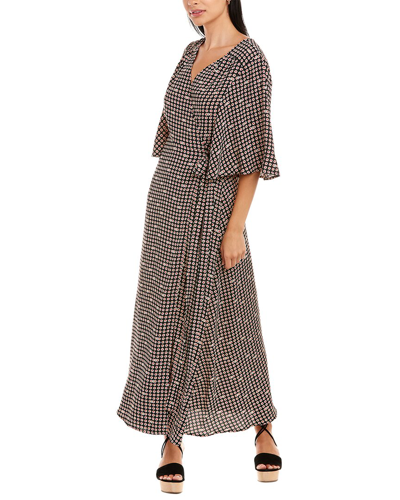 Traffic People Reckless Wrap Midi Dress In Black