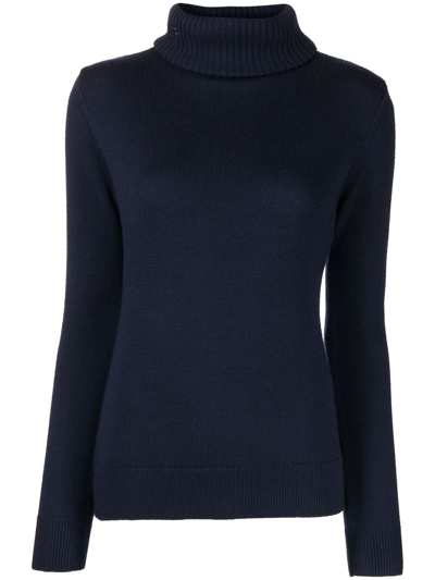 Perfect Moment Roll-neck Merino-wool Jumper In Blue
