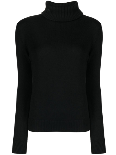 Perfect Moment Roll-neck Merino-wool Jumper In Black