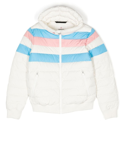 Perfect Moment Queenie Striped Padded Jacket In White