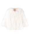 Yves Salomon Feather-trim Jacket In 黑色