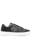 PHILIPP PLEIN HEXAGON LOGO-EMBELLISHED SNEAKERS