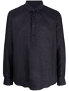 Orlebar Brown Giles Striped Linen Shirt In 蓝色
