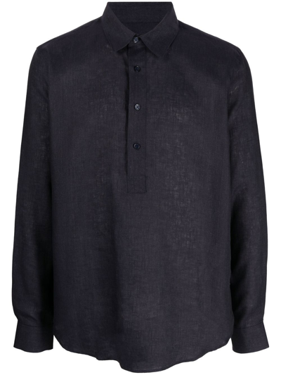 Orlebar Brown Giles Striped Linen Shirt In Blue