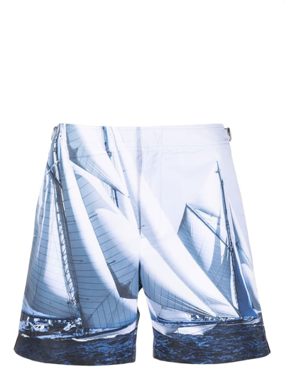 Orlebar Brown Photograph-print Swim Shorts In 蓝色
