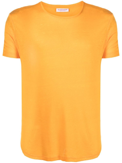 Orlebar Brown Round-neck Short-sleeve T-shirt In Orange