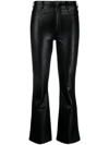 Paige Flared Faux-leather Trousers In 黑色